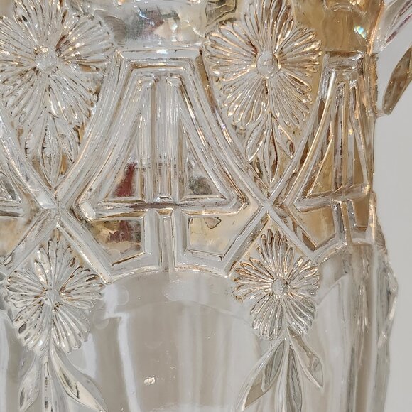 U.S. Glass Co. "Athenia" EAPG 12" Pitcher With Gold Trim - Picture 4 of 10